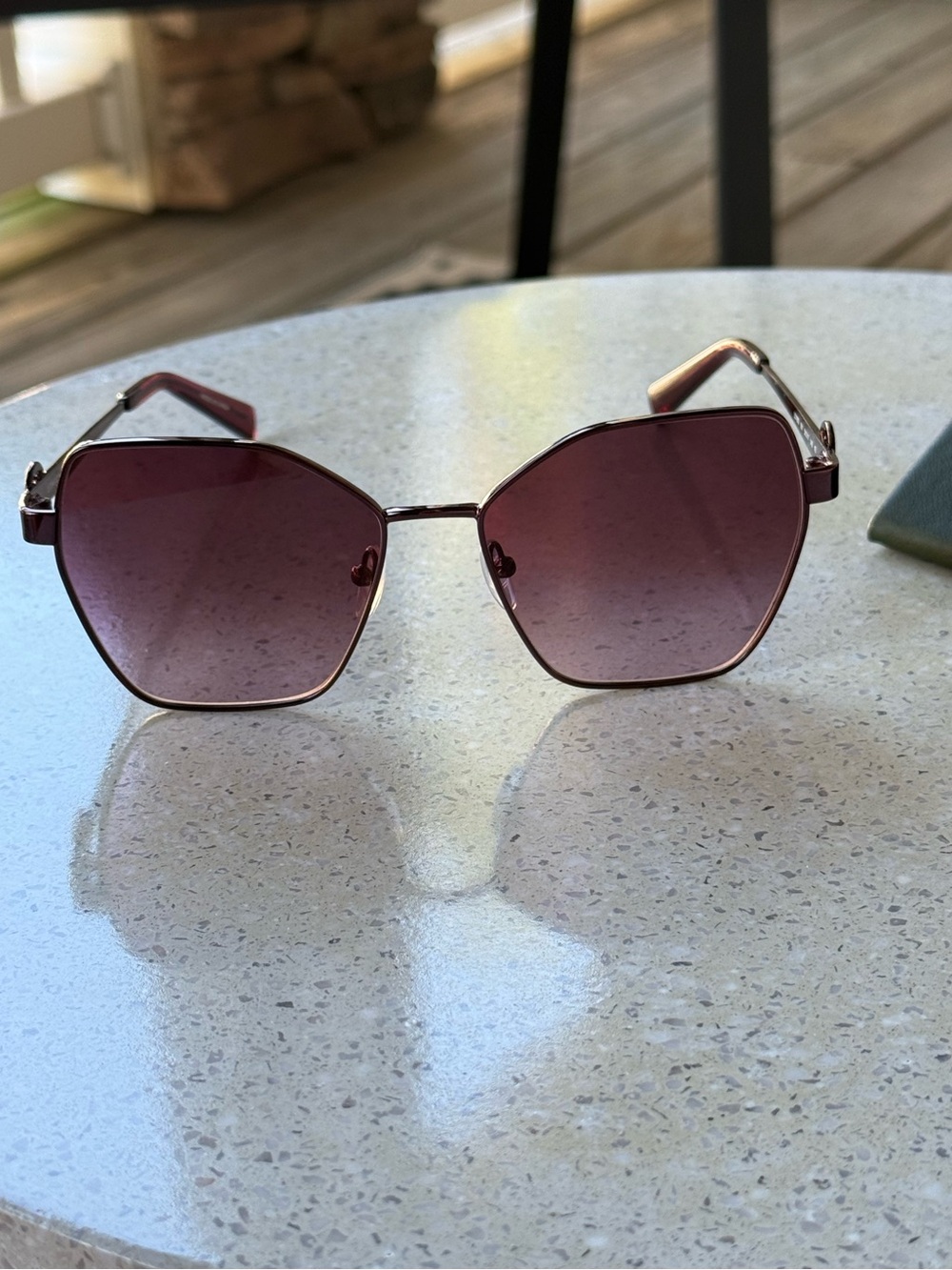 NWOT Longchamp LO180S Burgundy Rose Gold Women’s Sunglasses 58mm